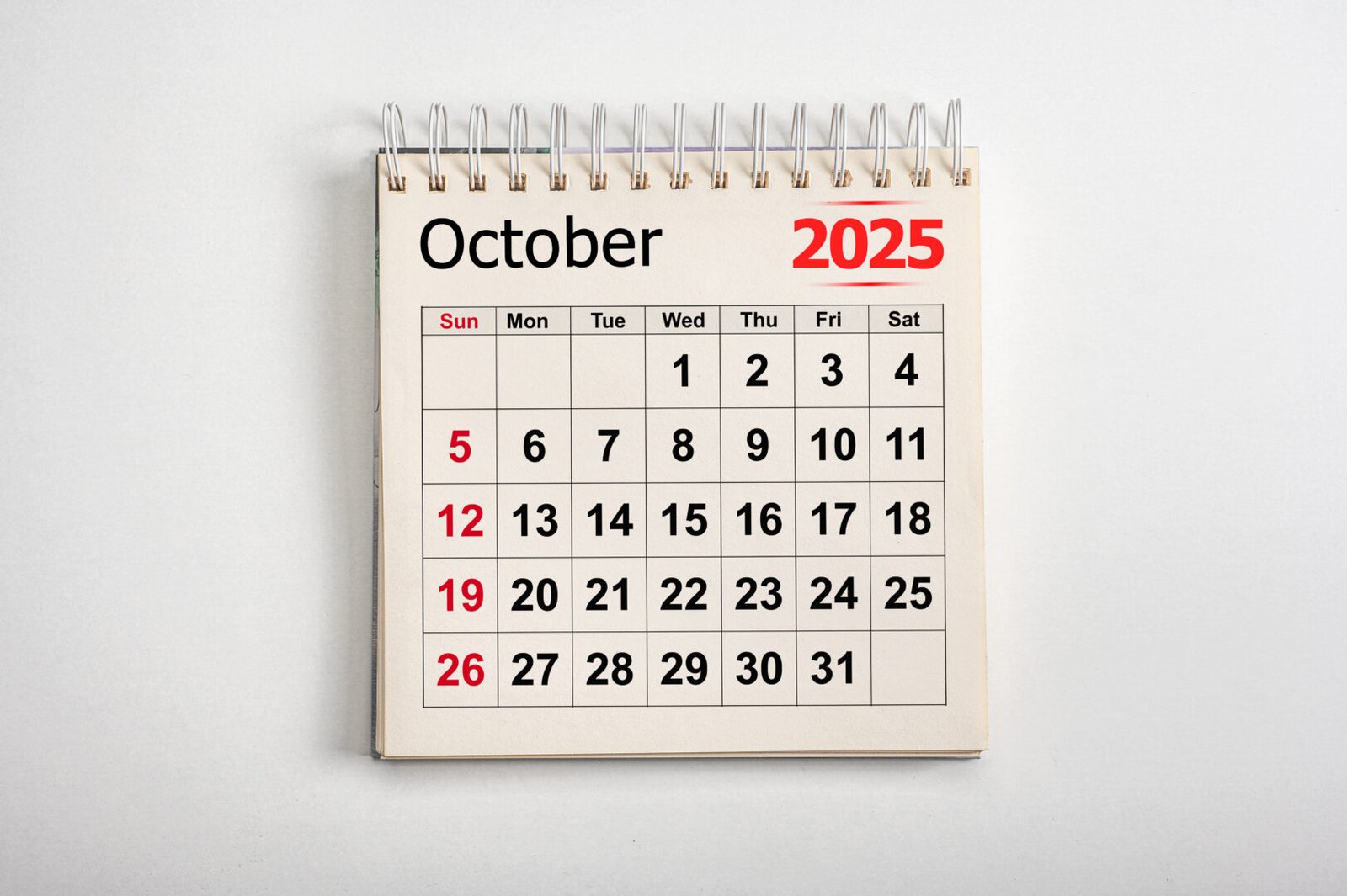 October 2025. Resolution, strategy, solution, goal, business and holidays. Date month October 2025. Monthly desk calendar October 2025. planning new year